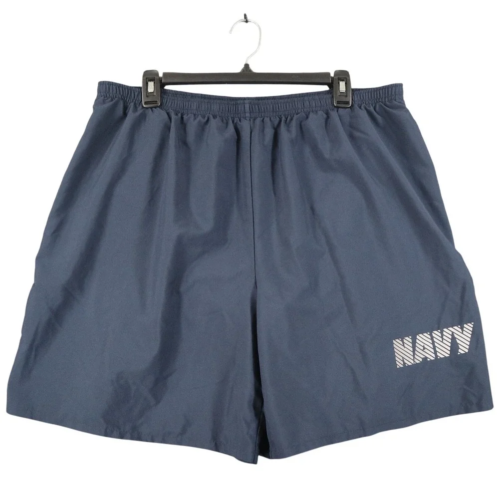 US Navy New Balance Shorts Mens 2XL Blue Reflective Graphic PT Training Athletic